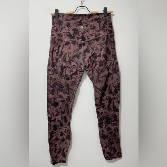 Lululemon Align Pant Mini Dusk Floral Antique Bark Black Size 8 - Picture 4 of 12